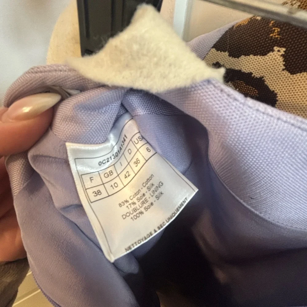 Dior Lilac Blazer with Leopard Print Lapel